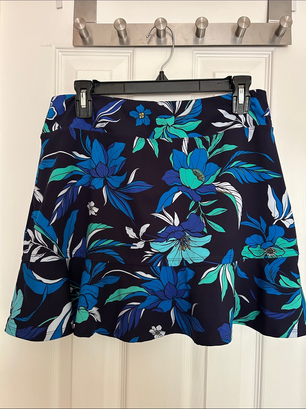 Tommy Bahama Navy Floral Circle Skirt with Teal & Blue Blooms